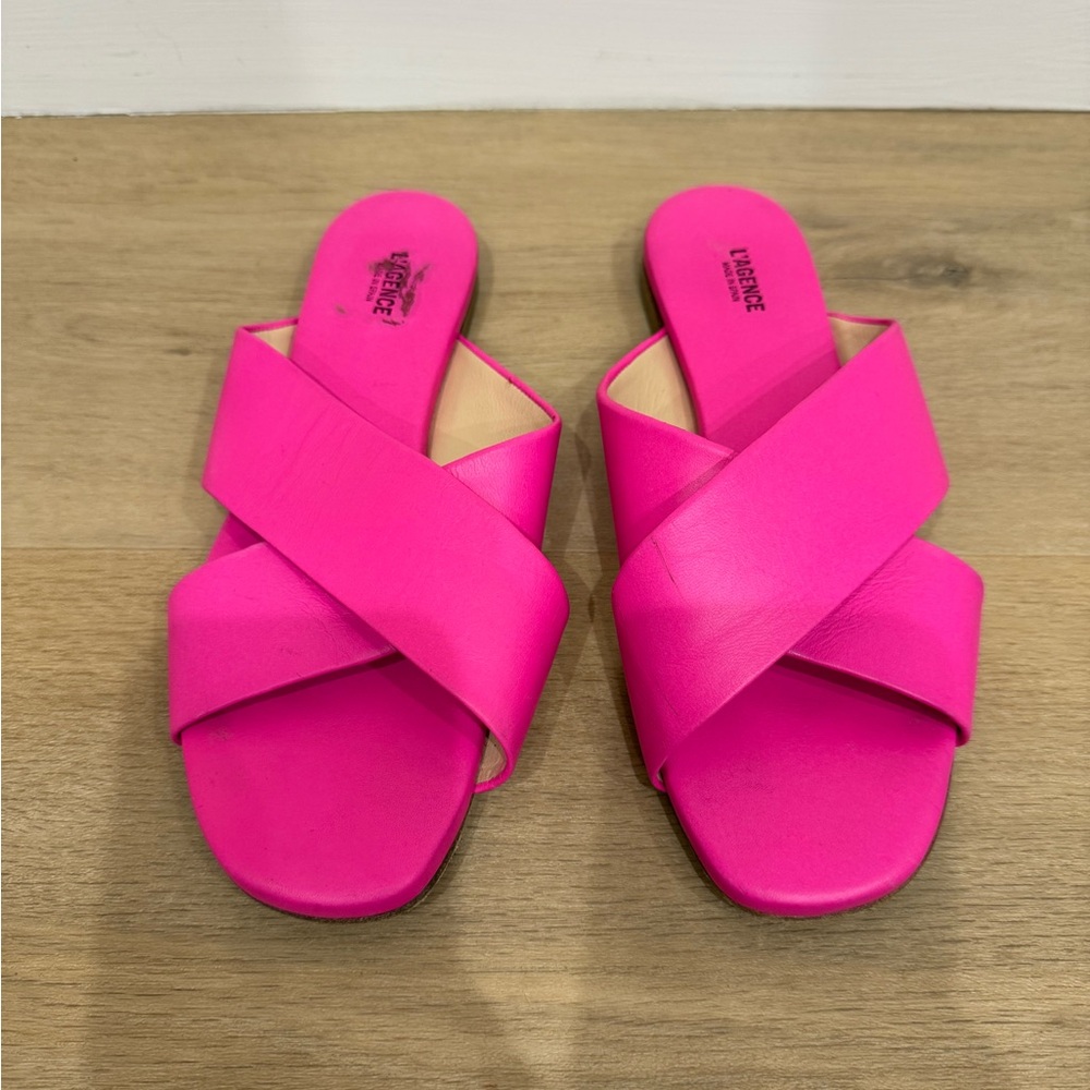 L'AGENCE CAMILA II LEATHER SANDAL IN PINK